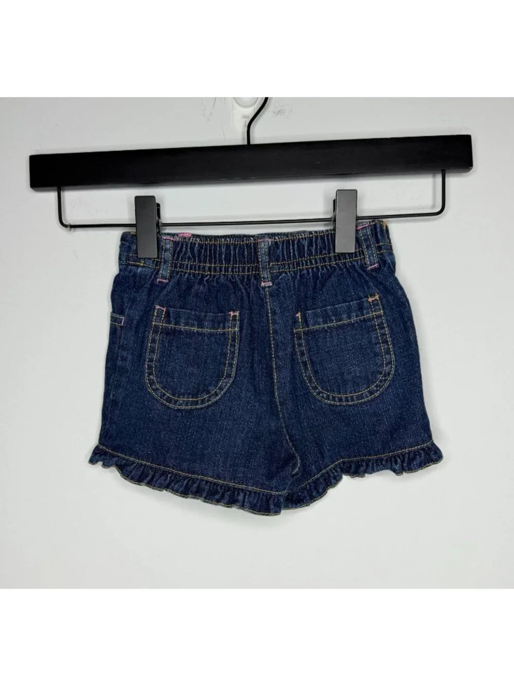 Gymboree Girls 12–18 Months Denim Shorts Fruit Embroidered Ruffle Hem